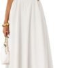 Women's Summer Sleeveless Halter Midi Dress 2025 Off Shoulder High Waist Swing Flowy Beach Long Dresses