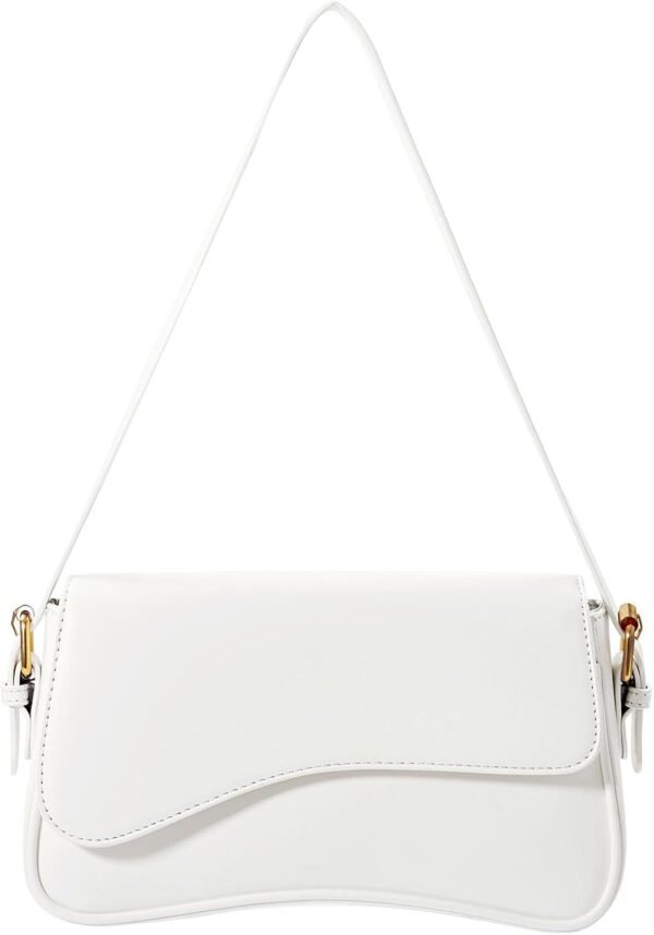 51DZz-VM94L._AC_SL1500 Shoulder Bag for Women Y2K Trendy Purse Vegan Leather Hobo Handbags Clutch Saddle Bag with 2 Removable Strap