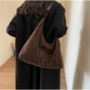 Trendy Suede Crescent Shoulder Bag Women Tote Bag Satchels Crossbody Purse Top-handle Travel College Work Tote Handbag