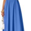 Women's Summer Sleeveless Halter Midi Dress 2025 Off Shoulder High Waist Swing Flowy Beach Long Dresses