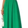 Women's Summer Sleeveless Halter Midi Dress 2025 Off Shoulder High Waist Swing Flowy Beach Long Dresses