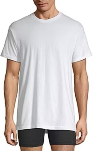 4-Pack Men's Ultra Soft 100% Cotton Crew-Neck T-Shirt White