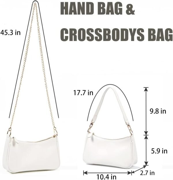 51xZROBNU6L._AC_SL1100 Clutch Tote Handbags with 2 Removable Straps and Zipper Closure Crossbody Bags Shoulder Purse Handbag for Women