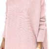 617yYPFE-VL._AC_SL1200 Women's Turtleneck Oversized Sweaters Long Batwing Sleeve Spilt Hem Tunic Pullover Knit Tops