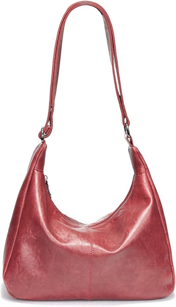 Hobo Bags for Women, Ultra Soft Foldable Vegan Leather Shoulder Handbag, Stylish Slouchy Tote Purses