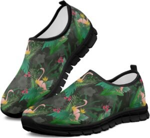 Boho Lightweight Slip On Walking Shoes for Women Breathable Round Toe Women Cute Loafer Shoes No Laces Flat Barefoot