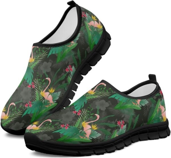 61L6x-L6wUL._AC_SL1500 Boho Lightweight Slip On Walking Shoes for Women Breathable Round Toe Women Cute Loafer Shoes No Laces Flat Barefoot