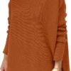 61MdKf4zz1L._AC_SL1200 Women's Turtleneck Oversized Sweaters Long Batwing Sleeve Spilt Hem Tunic Pullover Knit Tops