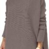 61PUwKb4d0L._AC_SL1200 Women's Turtleneck Oversized Sweaters Long Batwing Sleeve Spilt Hem Tunic Pullover Knit Tops