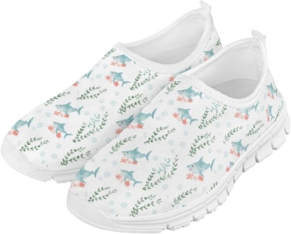 Fashionable Slip On White Shoes Girls Flexible Breathable Safe Walking Barefoot Casual Indoor Daily Sneakers for Kids