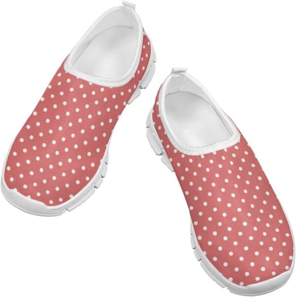 Fashionable Slip On White Shoes Girls Flexible Breathable Safe Walking Barefoot Casual Indoor Daily Sneakers for Kids