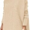 61eTR5Q0RpL._AC_SL1200 Women's Turtleneck Oversized Sweaters Long Batwing Sleeve Spilt Hem Tunic Pullover Knit Tops