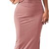Women's Ruched Bodycon Dress Summer Casual Sleeveless Back Slit Elegant Club Evening Party Cocktail Maxi Dresses