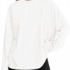 Womens Long Sleeve Oversized T Shirts Basic Crewneck Workout Tee Tops 2025 Fall Loose Fit Casual Y2K Clothes