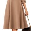 Work Dresses for Women 2025 3/4 Sleeve Fit and Flare Business Midi Dress Classy Office Dresses with Pockets