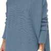 61sqrjaHotL._AC_SL1200 Women's Turtleneck Oversized Sweaters Long Batwing Sleeve Spilt Hem Tunic Pullover Knit Tops