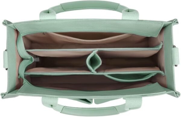 Canvas Tote Bag for Women with Zipper Closure & Individual Compartments for Work College for Teacher & Nurse