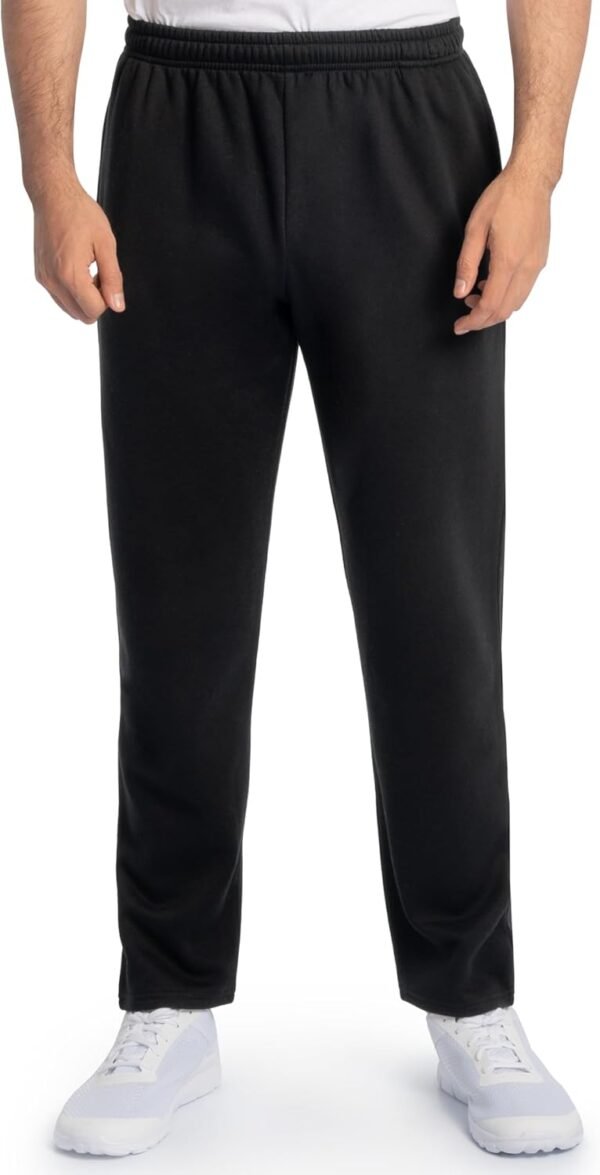 Mens Eversoft Fleece Open Bottom Sweatpants with Pockets, Relaxed Fit, Moisture Wicking, Breathable