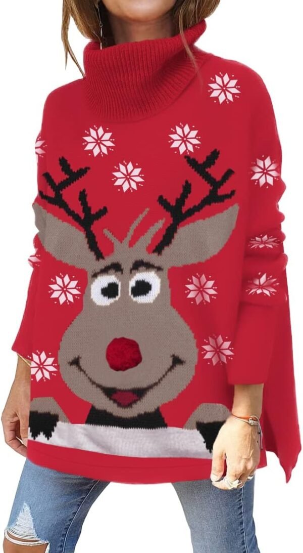 61yWRwHXVtL._AC_SL1200 Women's Turtleneck Oversized Sweaters Long Batwing Sleeve Spilt Hem Tunic Pullover Knit Tops