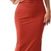 Women's Ruched Bodycon Dress Summer Casual Sleeveless Back Slit Elegant Club Evening Party Cocktail Maxi Dresses