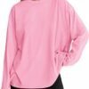Womens Long Sleeve Oversized T Shirts Basic Crewneck Workout Tee Tops 2025 Fall Loose Fit Casual Y2K Clothes