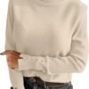 Turtleneck Sweaters for Women Long Sleeve Dressy Casual Soft Knitted Button Pullover Tops 2025 Fall Winter Clothes