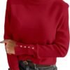 Turtleneck Sweaters for Women Long Sleeve Dressy Casual Soft Knitted Button Pullover Tops 2025 Fall Winter Clothes
