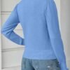 Womens Ruffle Mock Neck Sweater Puff Long Sleeve Fall Soft Knit Casual Pullover Sweaters Top