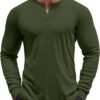 71A2GnJgi6L._AC_SL1500 Men's Henley Shirts Long Sleeve Button T-Shirt Lightweight Fashion Casual Pullover Shirt