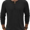 71Dg2mO0MvL._AC_SL1500 Men's Henley T-Shirt Long Sleeve Casual Lightweight Pullover Shirts Soft Stretch Basic Tees Fall Tops