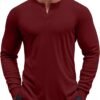 71GZVbyCXWL._AC_SL1500 Men's Henley Shirts Long Sleeve Button T-Shirt Lightweight Fashion Casual Pullover Shirt
