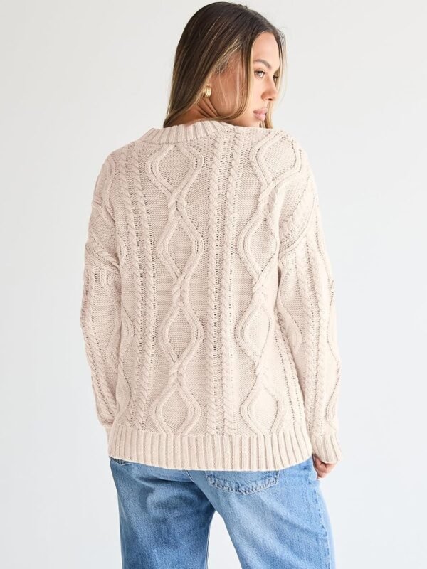 Women's Oversized Cable Knit Crewneck Sweaters