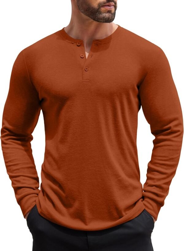 71J_AOGDUxL._AC_SL1500 Men's Henley Shirts Long Sleeve Button T-Shirt Lightweight Fashion Casual Pullover Shirt