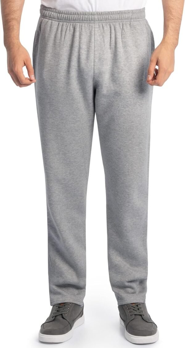 Mens Eversoft Fleece Open Bottom Sweatpants with Pockets, Relaxed Fit, Moisture Wicking, Breathable