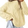 Women's Oversized Cable Knit Crewneck Sweaters