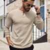 71WjvVjGGDL._AC_SL1500 Men's Henley Shirts Long Sleeve Button T-Shirt Lightweight Fashion Casual Pullover Shirt