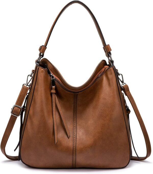 Hobo Crossbody Bags for Women Designer Faux Leather Hobo Handbags Retro Large Size Shoulder Bag Bucket Purse