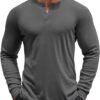 71ZQmJ2hdWL._AC_SL1500 Men's Henley Shirts Long Sleeve Button T-Shirt Lightweight Fashion Casual Pullover Shirt