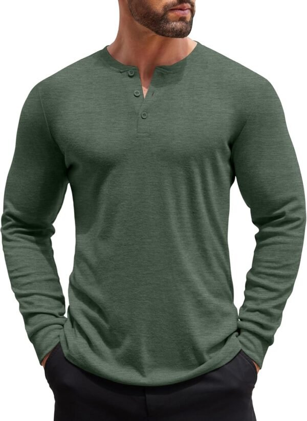 71asuQ0JyuL._AC_SL1500 Men's Henley Shirts Long Sleeve Button T-Shirt Lightweight Fashion Casual Pullover Shirt