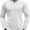 71d5UlCJPfL._AC_SL1500 Men's Henley Shirts Long Sleeve Button T-Shirt Lightweight Fashion Casual Pullover Shirt