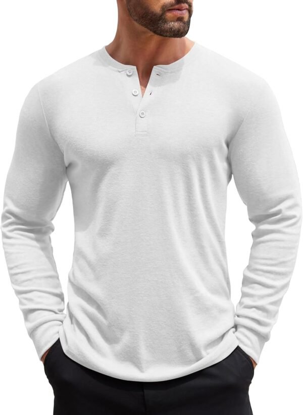 71d5UlCJPfL._AC_SL1500 Men's Henley Shirts Long Sleeve Button T-Shirt Lightweight Fashion Casual Pullover Shirt