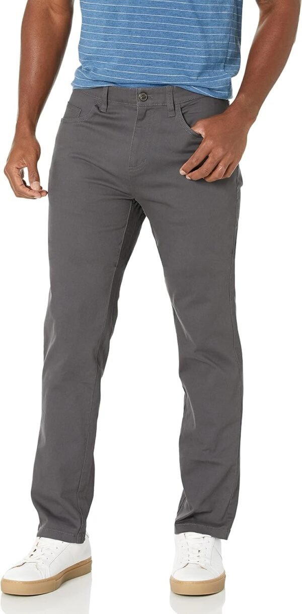 Essentials Men's Chinos, Athletic Fit, Work Pants, 5-Pocket, Comfort Stretch
