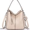 Hobo Crossbody Bags for Women Designer Faux Leather Hobo Handbags Retro Large Size Shoulder Bag Bucket Purse