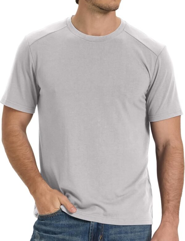 Men's T-Shirts Short Sleeve Heavyweight Crew Neck T Shirt for Men Moisture Wicking Casual Tees