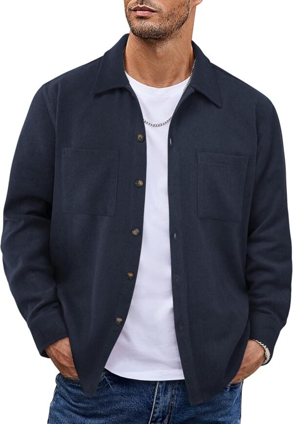 71ewaYKbXFL._AC_SL1500 Men's Flannel Shirts Casual Button Down Plaid Shirt Jacket Long Sleeve Fleece Shacket with Pockets