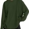 Womens Long Sleeve Oversized T Shirts Basic Crewneck Workout Tee Tops 2025 Fall Loose Fit Casual Y2K Clothes