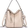 Hobo Crossbody Bags for Women Designer Faux Leather Hobo Handbags Retro Large Size Shoulder Bag Bucket Purse