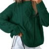 Women's Oversized Cable Knit Crewneck Sweaters