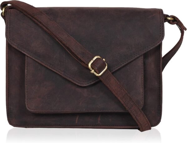 Leather Flapover Crossbody Handbag Purse for Women with Adjustable Strap & Overflap Snap Closure Tote/Bag