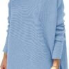 71qs2DRUfWL._AC_SL1200 Women's Turtleneck Oversized Sweaters Long Batwing Sleeve Spilt Hem Tunic Pullover Knit Tops